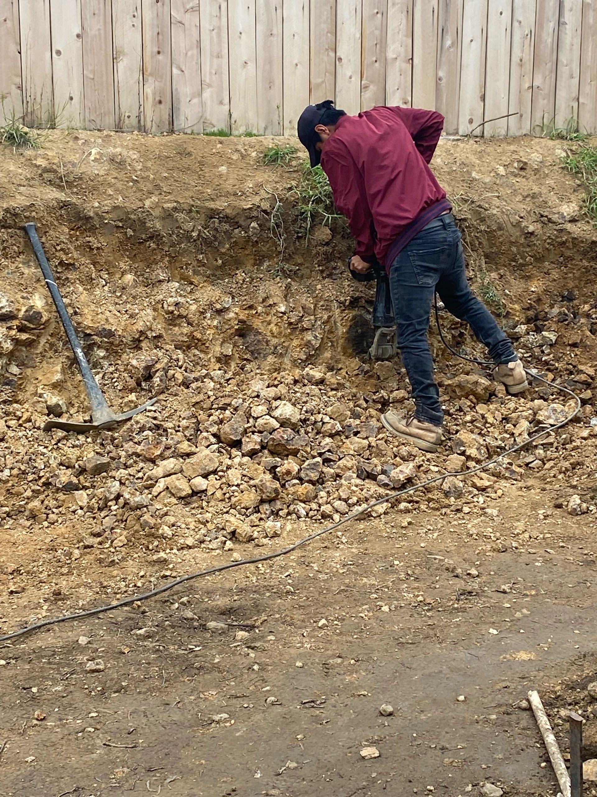 Excavation phase of backyard transformation
