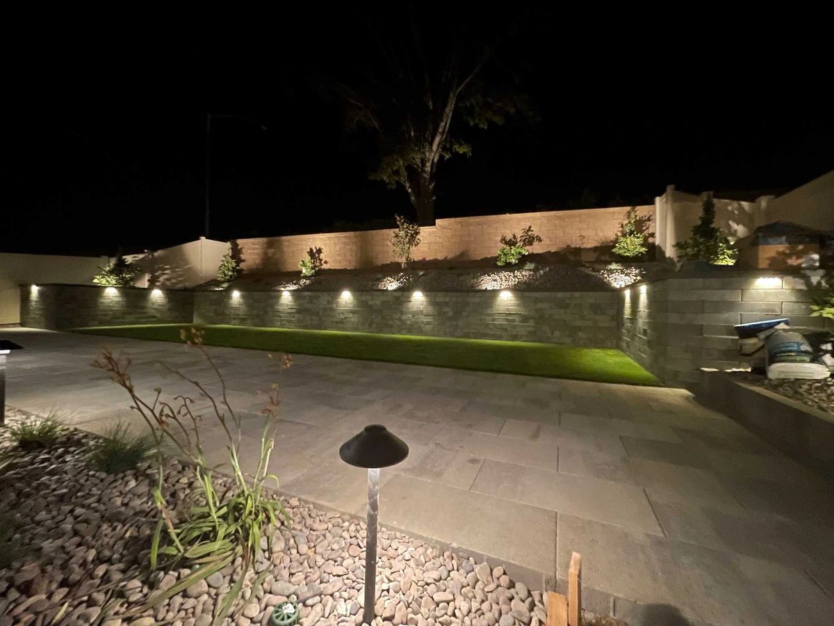Turf close-up with landscape lighting